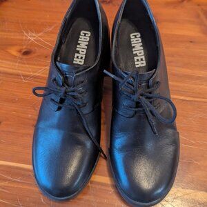 Camper chunky heeled leather oxfords, size 8.5 (see description re: sizing), EUC